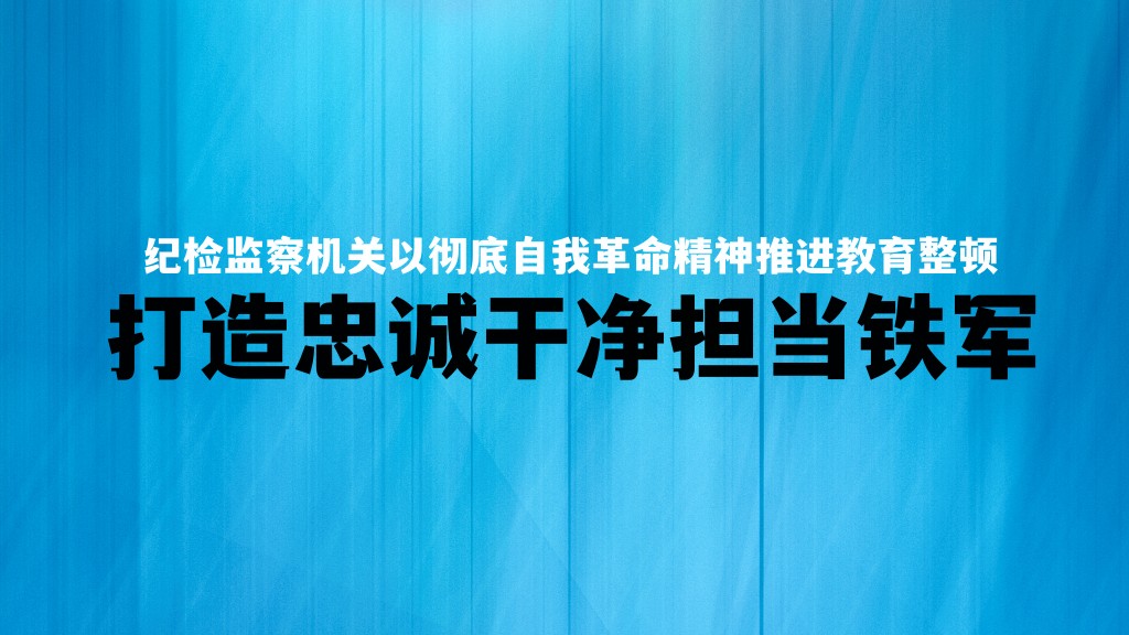 纪检监察机关以彻底自我革命精神推进教育整顿 打造忠诚干净担当铁军