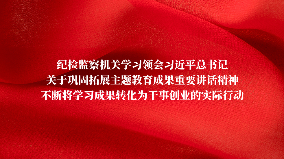 纪检监察机关学习领会习近平总书记关于巩固拓展主题教育成果重要讲话精神 不断将学习成果转化为干事创业的实际行动