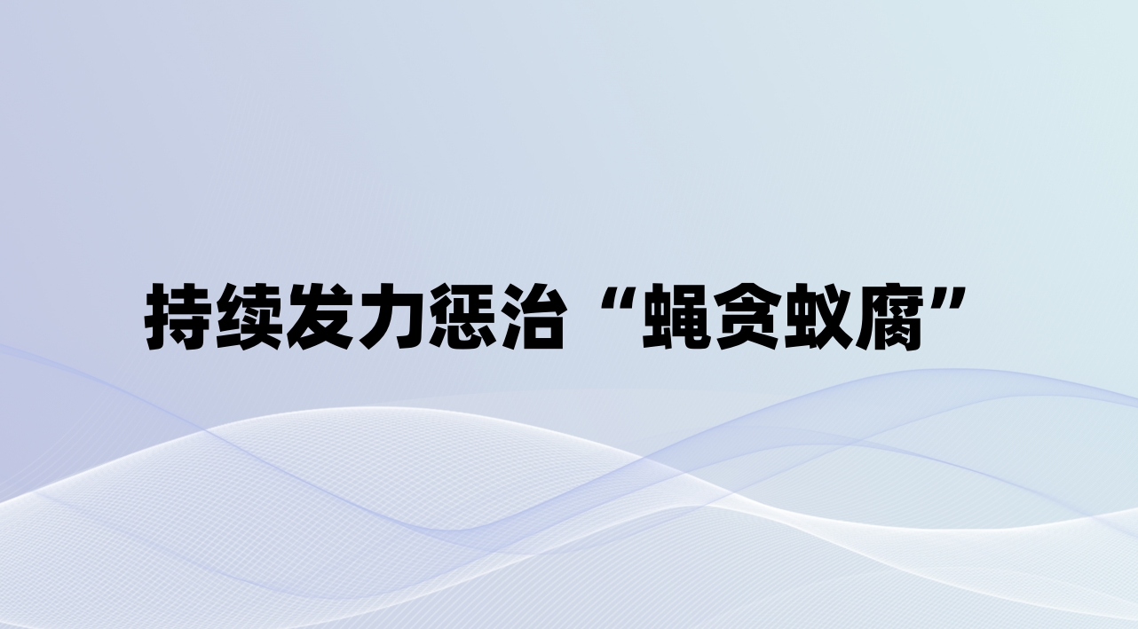 持续发力惩治“蝇贪蚁腐”