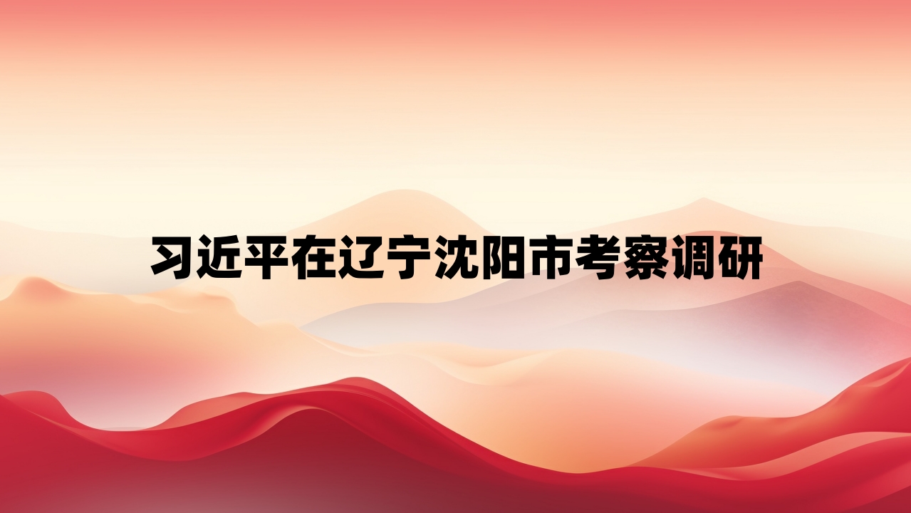 习近平在辽宁沈阳市考察调研