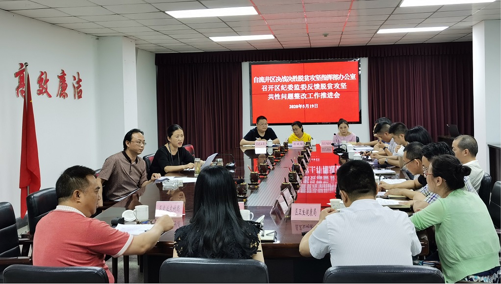 区委常委、统战部部长黄敏主持召开区纪委监委反馈脱贫攻坚共性问题整改工作推进会