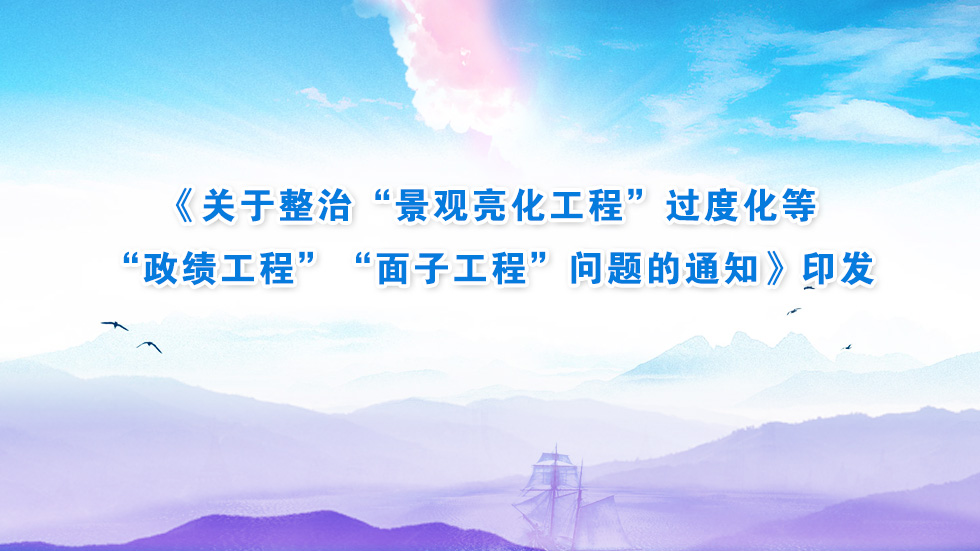 《关于整治“景观亮化工程”过度化等“政绩工程”“面子工程”问题的通知》印发