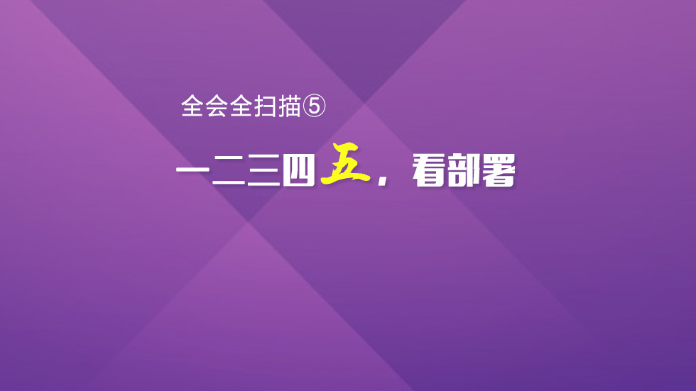 海报 | 全会全扫描⑤一二三四五，看部署