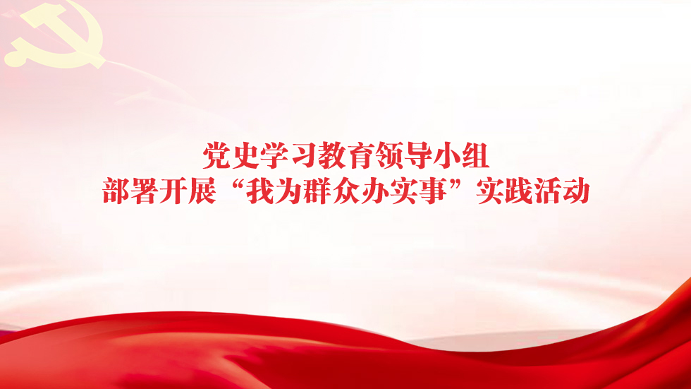 党史学习教育领导小组部署开展“我为群众办实事”实践活动