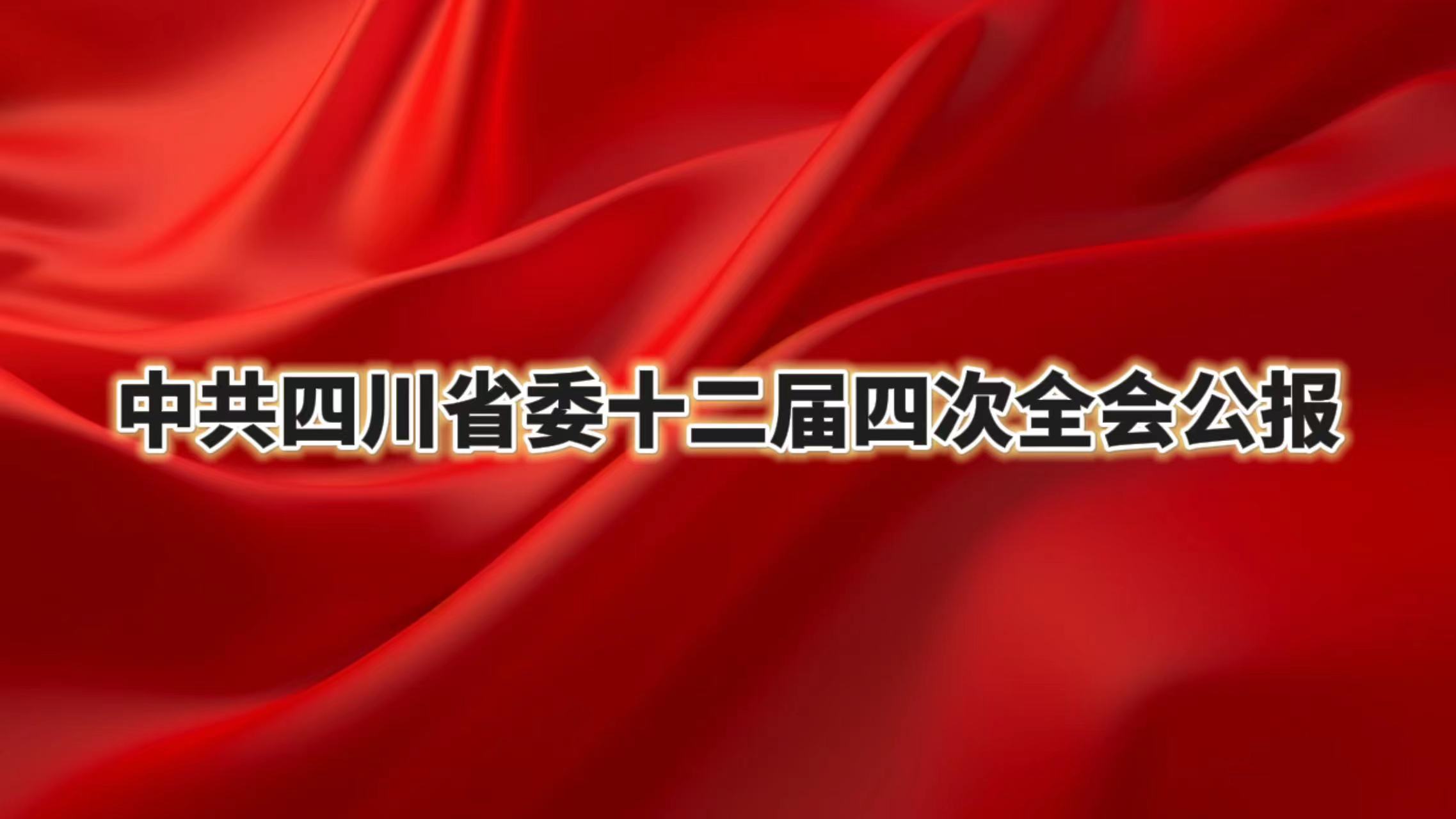 中共四川省委十二届四次全会公报